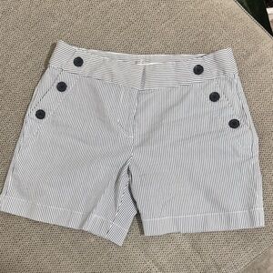LOFT Black and White Striped Women's Shorts